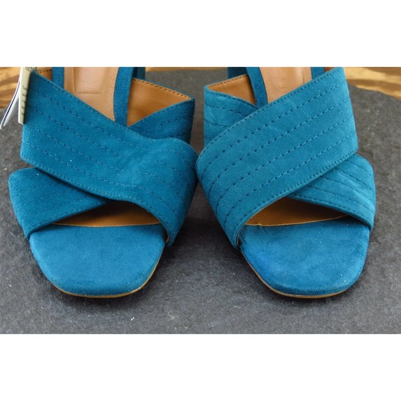 Zara Sz 36 M Blue Ankle Strap Leather Women Sandals - Picture 2 of 7